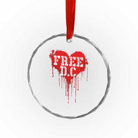 Free DC Graffiti Dripping Heart Graphic Crystal Glass Ornament Washington DC Pride Political Satire TS02