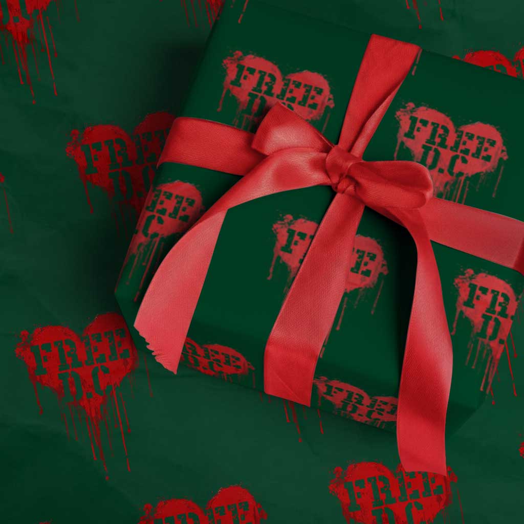 Free DC Graffiti Dripping Heart Graphic Wrapping Paper Roll Washington DC Pride Political Satire - Wonder Print Shop