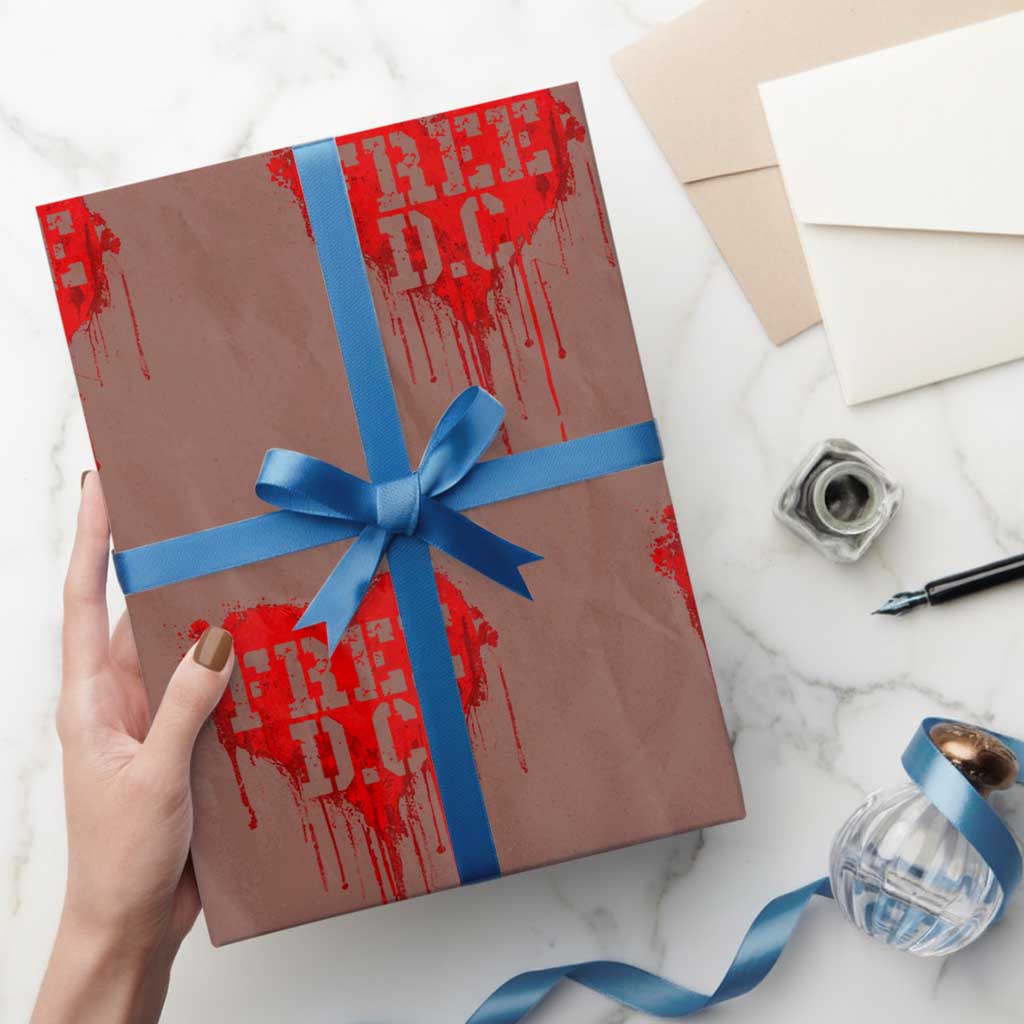Free DC Graffiti Dripping Heart Graphic Wrapping Paper Roll Washington DC Pride Political Satire - Wonder Print Shop