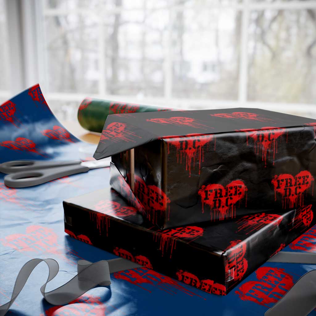 Free DC Graffiti Dripping Heart Graphic Wrapping Paper Roll Washington DC Pride Political Satire - Wonder Print Shop