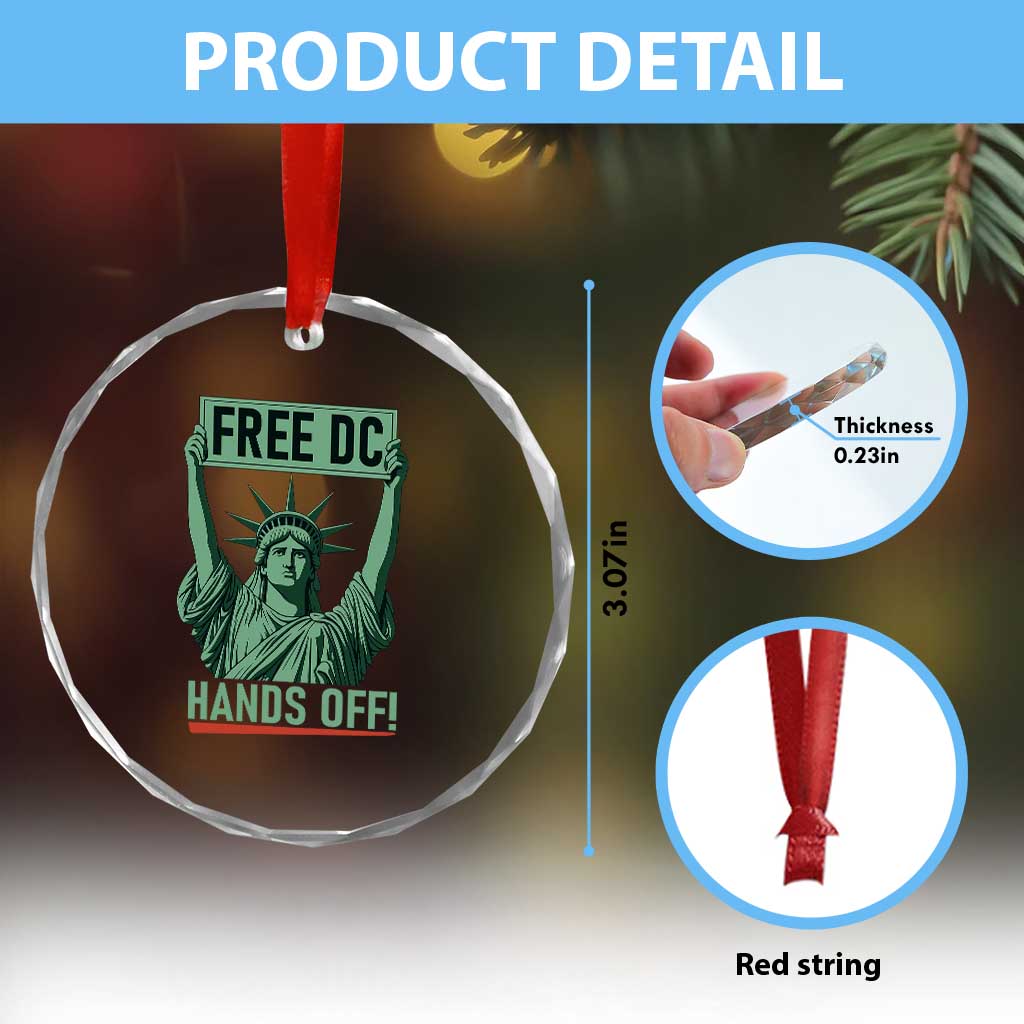 Free DC Hands Off Crystal Glass Ornament Statue of Liberty for Washington D.C. Rights TS02