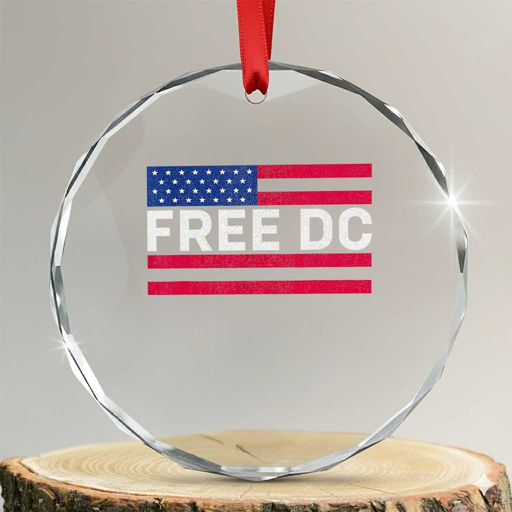Free DC Patriotic Crystal Glass Ornament Defend Washington D.C. Statehood American Flag TS02
