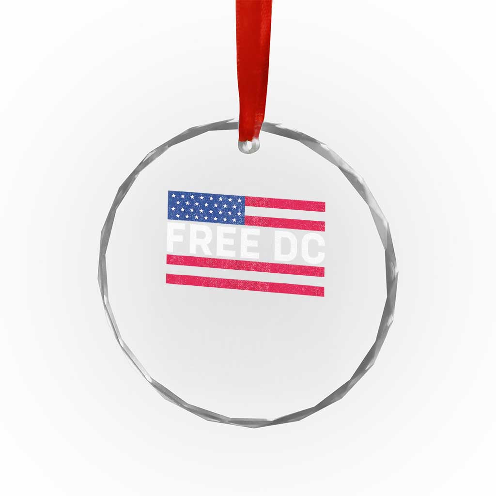 Free DC Patriotic Crystal Glass Ornament Defend Washington D.C. Statehood American Flag TS02