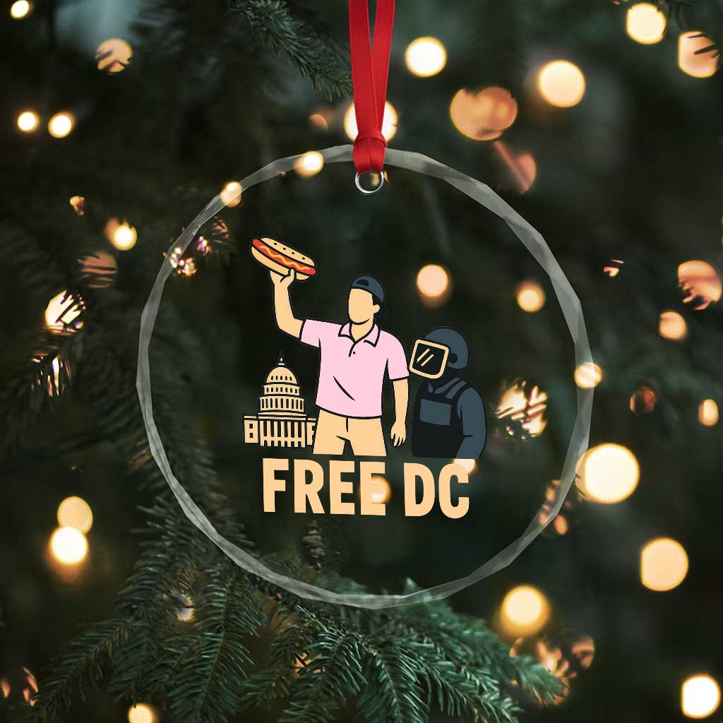 Free DC Sandwich Guy Crystal Glass Ornament Washington DC Pride Political Satire TS02