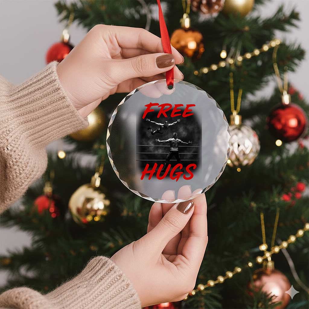 Free Hugs Wrestling Crystal Glass Ornament Funny Luchador Mexican Wrestler TS10