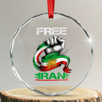 Free Iran Crystal Glass Ornament Iran Lion Sun Flag Fist