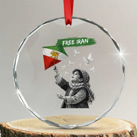 Free Iran Crystal Glass Ornament Lion And Sun Flag Persian Freedom Movement