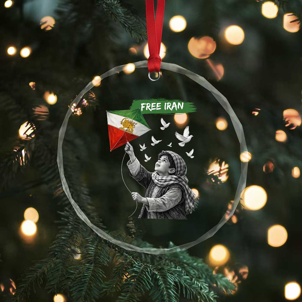 Free Iran Crystal Glass Ornament Lion And Sun Flag Persian Freedom Movement
