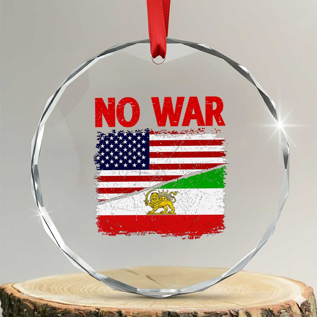 Free Iran Crystal Glass Ornament No War Peace American Iran Unity
