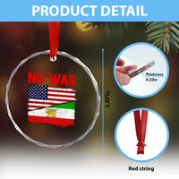 Free Iran Crystal Glass Ornament No War Peace American Iran Unity