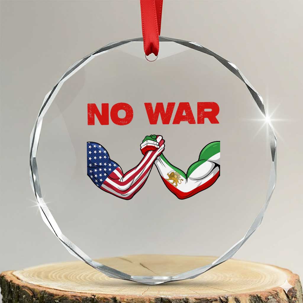 Free Iran Crystal Glass Ornament No War Support Iranian Freedom