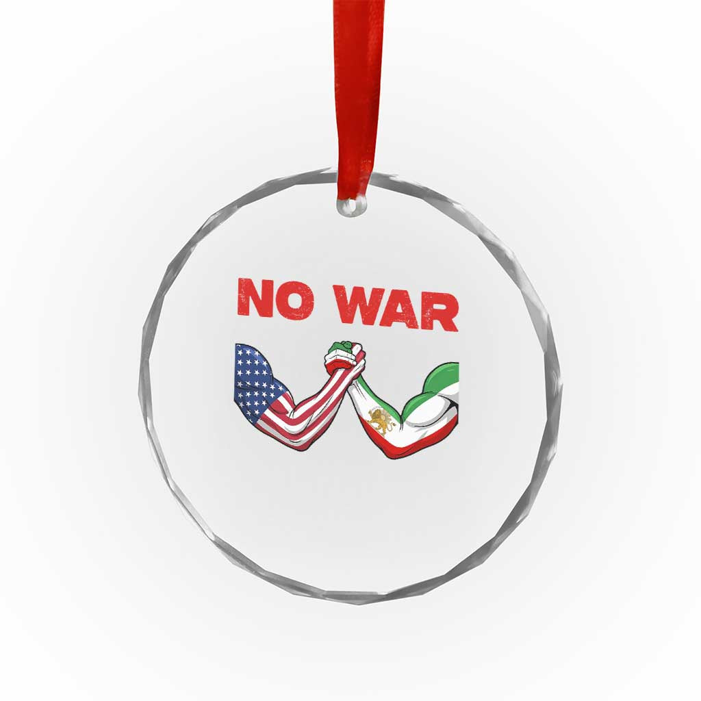 Free Iran Crystal Glass Ornament No War Support Iranian Freedom