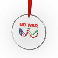 Free Iran Crystal Glass Ornament No War Support Iranian Freedom