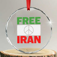 Free Iran Crystal Glass Ornament Stop War Barbed Wire Peace Sign