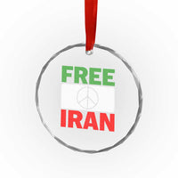 Free Iran Crystal Glass Ornament Stop War Barbed Wire Peace Sign
