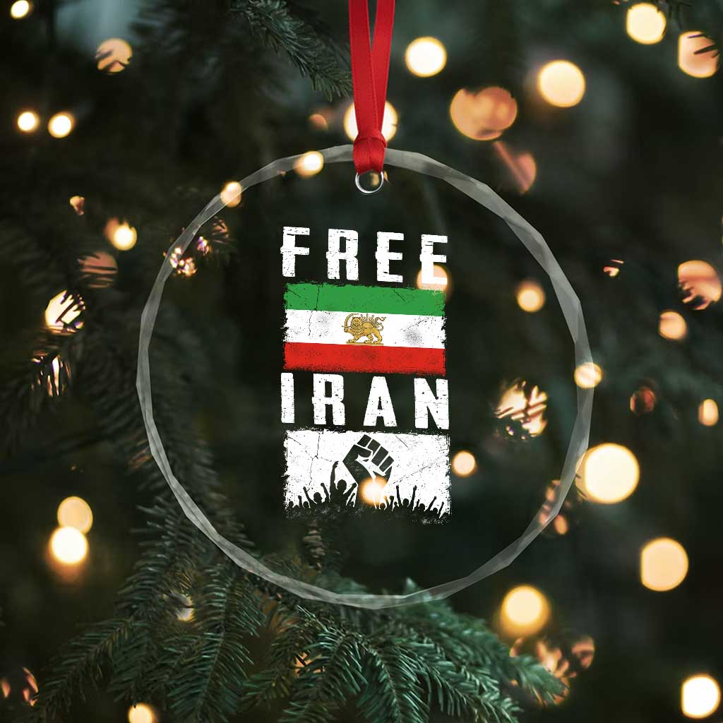 Free Iran Crystal Glass Ornament Support Iranian Freedom