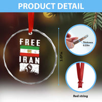 Free Iran Crystal Glass Ornament Support Iranian Freedom