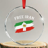 Free Iran Crystal Glass Ornament Support Iranian Freedom No War