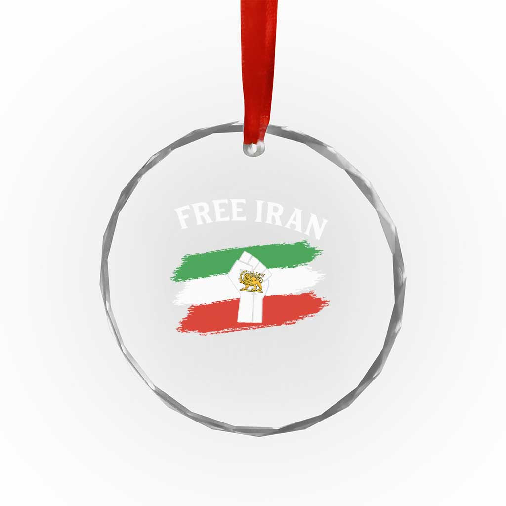 Free Iran Crystal Glass Ornament Support Iranian Freedom No War