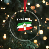 Free Iran Crystal Glass Ornament Support Iranian Freedom No War