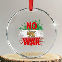 Free Iran Flag Crystal Glass Ornament No War Support Iranian Freedom