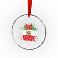 Free Iran Flag Crystal Glass Ornament No War Support Iranian Freedom
