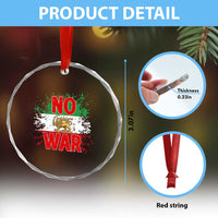 Free Iran Flag Crystal Glass Ornament No War Support Iranian Freedom