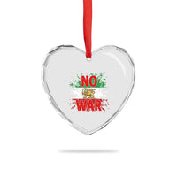 Free Iran Flag Heart Crystal Glass Ornament No War Support Iranian Freedom