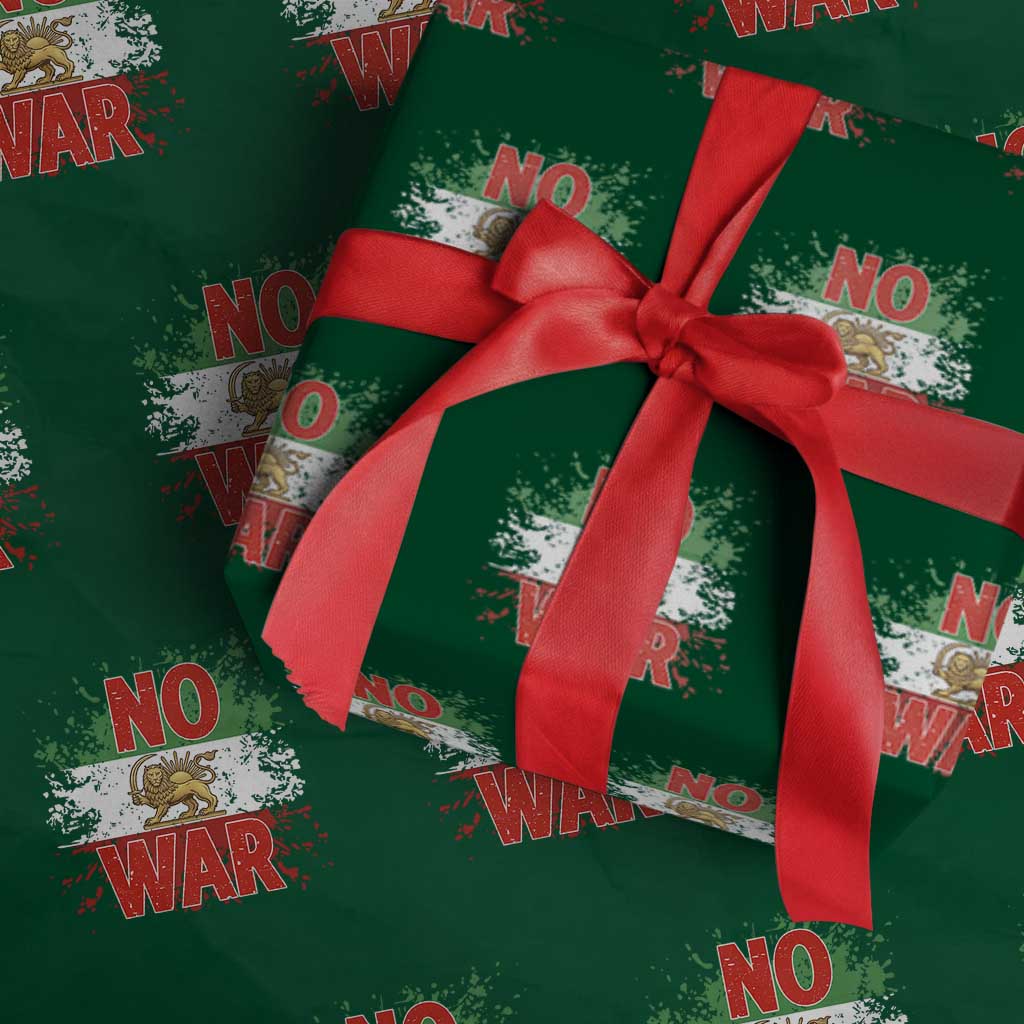 Free Iran Flag Wrapping Paper Roll No War Support Iranian Freedom