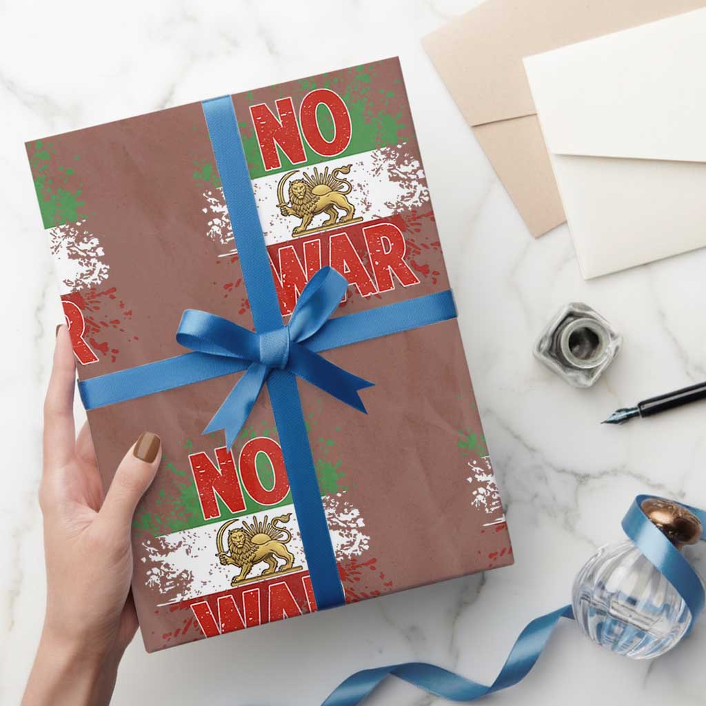 Free Iran Flag Wrapping Paper Roll No War Support Iranian Freedom