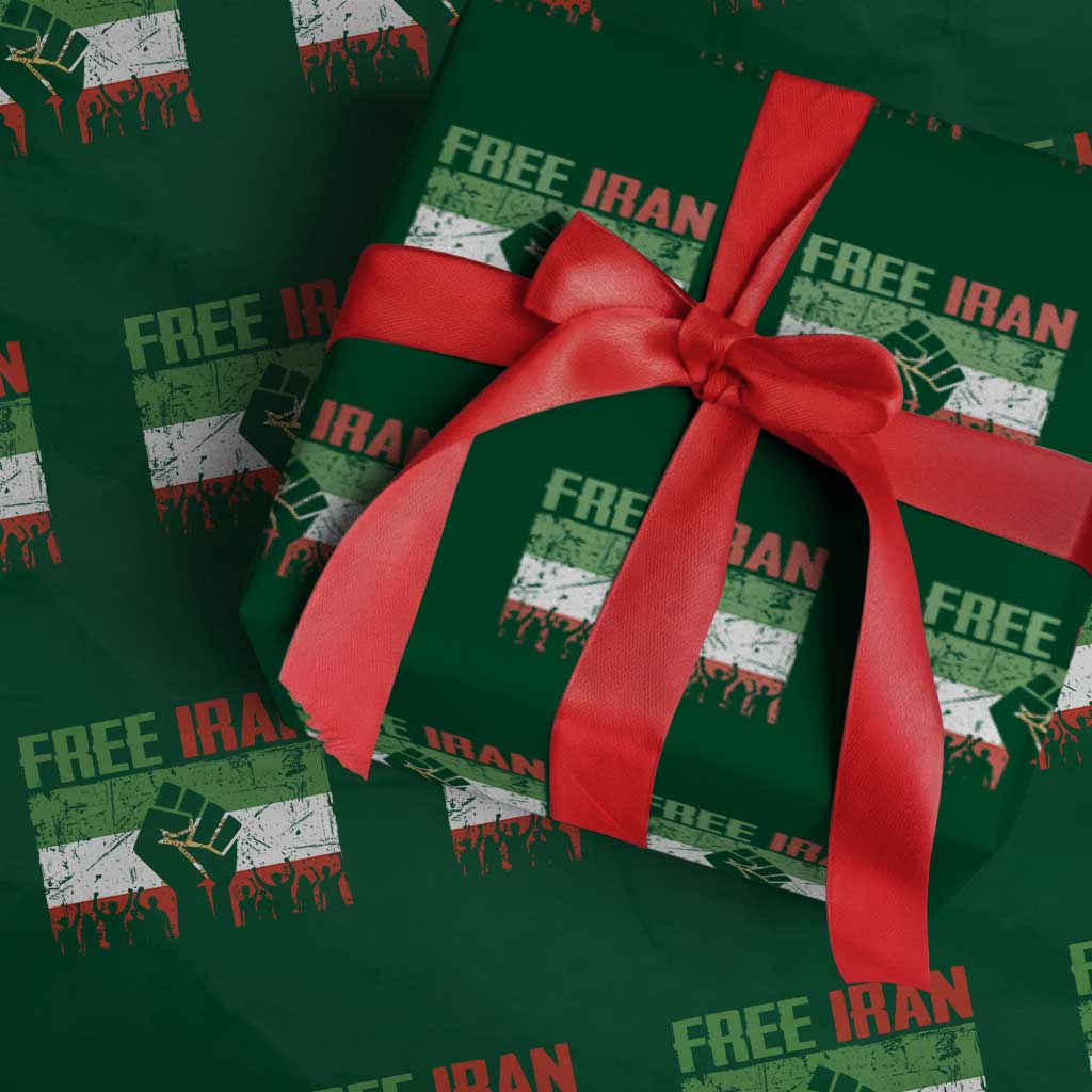 Free Iran Flag Wrapping Paper Roll Support Iranian Freedom No War