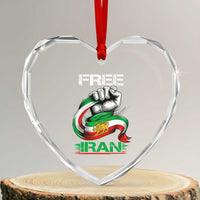 Free Iran Heart Crystal Glass Ornament Iran Lion Sun Flag Fist