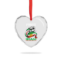 Free Iran Heart Crystal Glass Ornament Iran Lion Sun Flag Fist