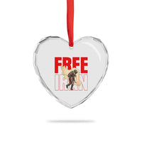 Free Iran Heart Crystal Glass Ornament Iranian Freedom Memorial Hamid Mahdavi Tribute