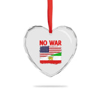 Free Iran Heart Crystal Glass Ornament No War Peace American Iran Unity