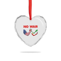 Free Iran Heart Crystal Glass Ornament No War Support Iranian Freedom