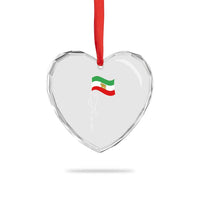 Free Iran Heart Crystal Glass Ornament Patriotic Iranian Lion and Sun Flag
