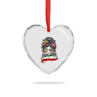 Free Iran Heart Crystal Glass Ornament Persian American Pride Lion Sun Flag Messy Bun