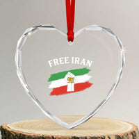 Free Iran Heart Crystal Glass Ornament Support Iranian Freedom No War