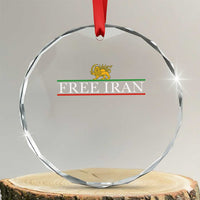 Free Iran Lion And Sun Graphic Crystal Glass Ornament Iranian Freedom Supporters