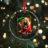 Free Iran Lion Crystal Glass Ornament Freedom Resistance Solidarity Movement Gift