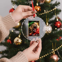 Free Iran Lion Crystal Glass Ornament Freedom Resistance Solidarity Movement Gift