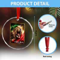 Free Iran Lion Crystal Glass Ornament Freedom Resistance Solidarity Movement Gift