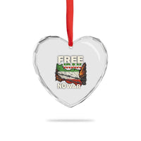Free Iran No War Protest Graphic Heart Crystal Glass Ornament Barbed Wire Freedom Human Rights Solidarity
