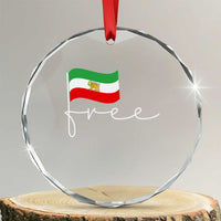 Free Iran Persian Flag Crystal Glass Ornament Iranian Freedom Supporters Revolution