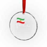 Free Iran Persian Flag Crystal Glass Ornament Iranian Freedom Supporters Revolution