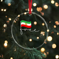 Free Iran Persian Flag Crystal Glass Ornament Iranian Freedom Supporters Revolution