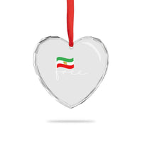 Free Iran Persian Flag Heart Crystal Glass Ornament Iranian Freedom Supporters Revolution