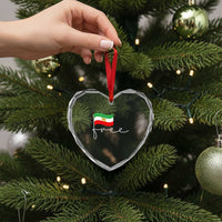 Free Iran Persian Flag Heart Crystal Glass Ornament Iranian Freedom Supporters Revolution