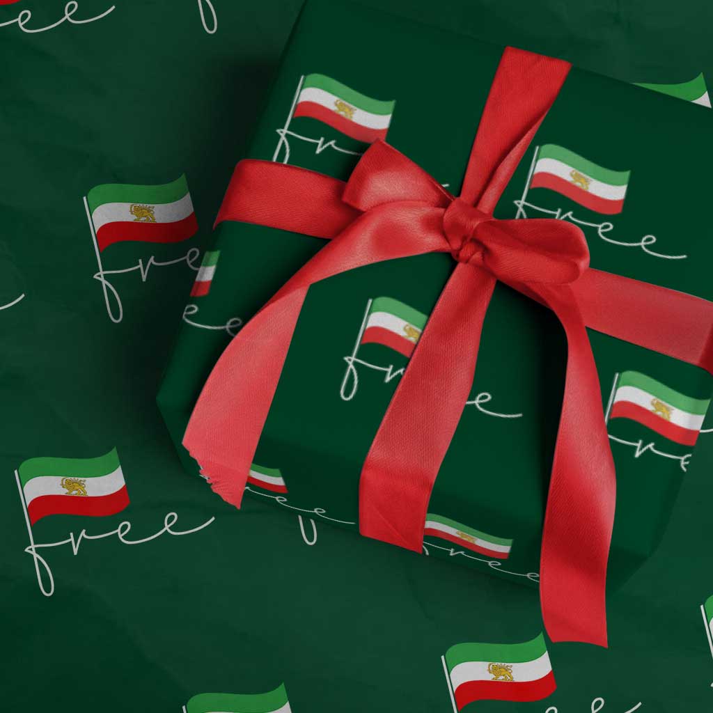 Free Iran Persian Flag Wrapping Paper Roll Iranian Freedom Supporters Revolution